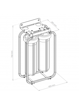 Ecosoft Aquapoint porte filtre – Filtration duplex Big Blue 20’’ sur châssis
