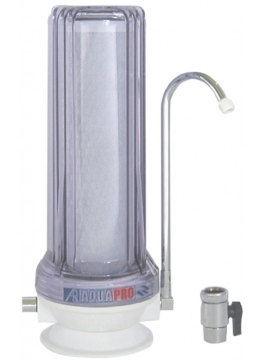 Purificateur d’eau de comptoir AquaPro APF-2 – Boîtier transparent avec filtre charbon actif