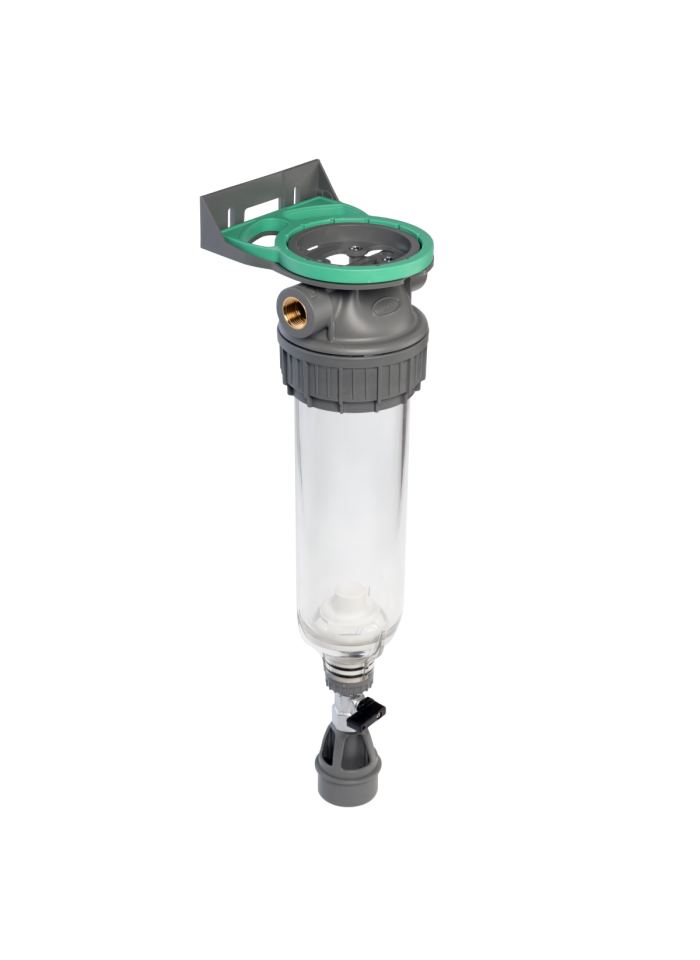 Boîtier 3P ECO 9" ¾ bol transparent en PET avec valve venturi + drain ¾"  