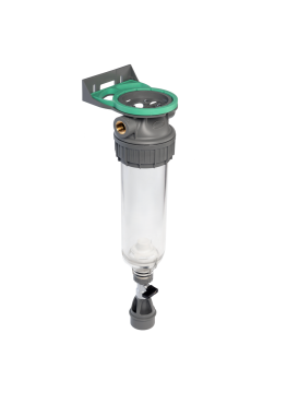 Porte-Filtre Ecosoft 9¾″ Transparent avec Valve Venturi et Vidange — Connexion ¾″