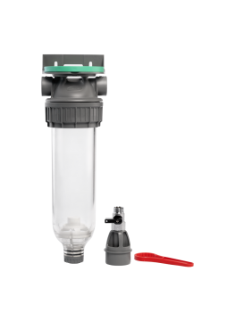Boîtier 3P ECO 9" ¾ bol transparent en PET avec valve venturi + drain ¾"  