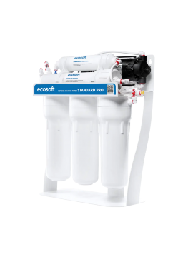 Filtre à osmose inverse Ecosoft Standard PRO avec minéralisation et pompe sur support métallique 