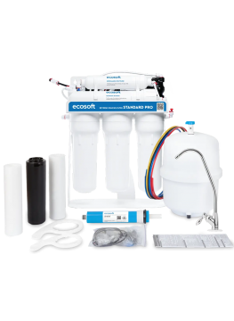 Filtre à osmose inverse Ecosoft Standard PRO avec minéralisation et pompe sur support métallique 