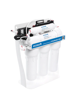 Filtre à osmose inverse Ecosoft Standard PRO avec minéralisation et pompe sur support métallique 