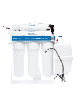 Filtre à osmose inverse Ecosoft Standard PRO avec minéralisation et pompe sur support métallique 