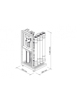 Osmoseur inverse industriel connecté Ecosoft Inox IoT MO24000 4″