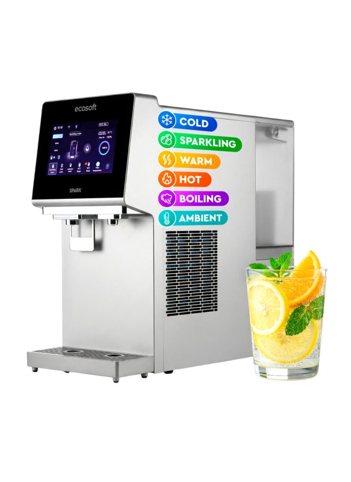 Le distributeur d’eau pétillante intelligent Ecosoft SPARK à osmose inverse