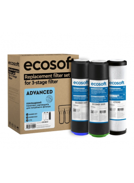 Ensemble avancé de filtres de remplacement Ecosoft pour filtres à eau à 3 étapes