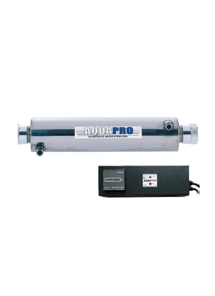Stérilisateur UV Aquapro 1GPM avec timer et compteur d'heures – 14W – 458 L/h