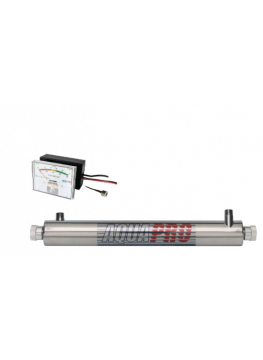 Stérilisateur UV Aquapro 6GPM horizontal avec moniteur d'intensité UV – 20W – 1362 L/h