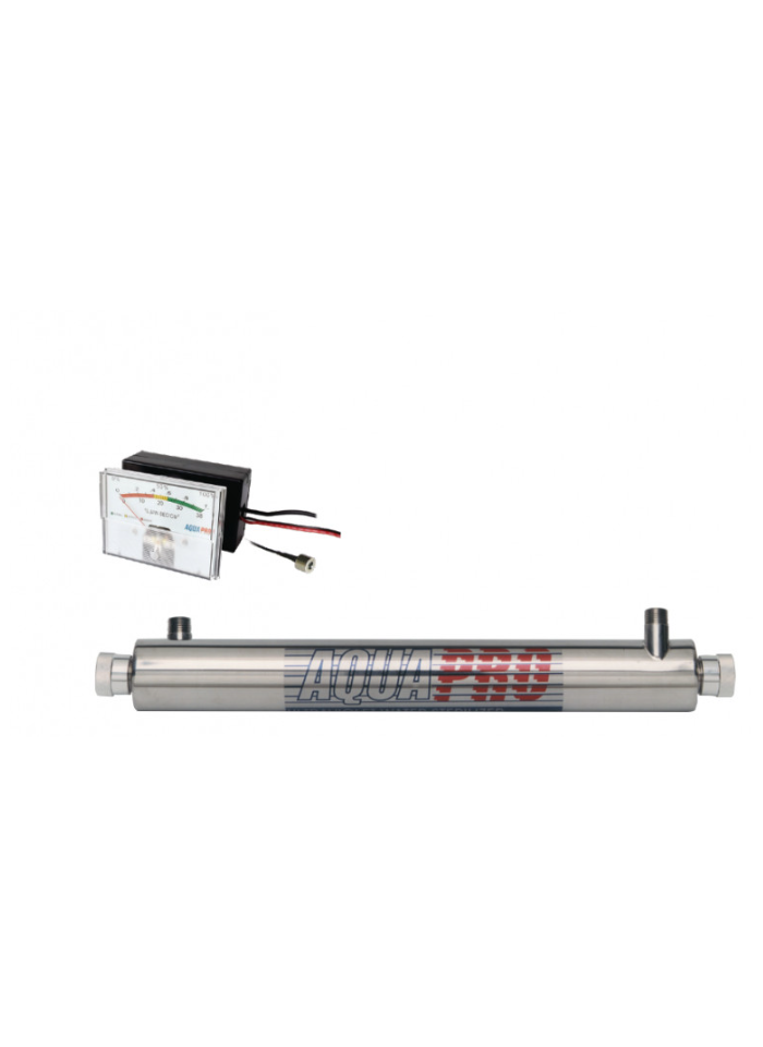 Stérilisateur UV Aquapro 12GPM horizontal avec moniteur UV – 40W – 2725 L/h – Inox SS 304