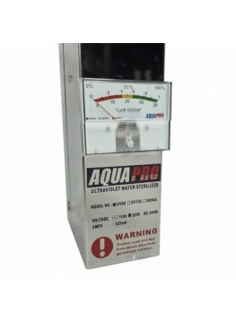 Stérilisateur UV Aquapro 12GPM vertical avec moniteur d'intensité UV – 40W – 2725 L/h – Inox SS 304