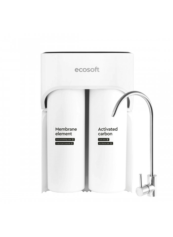Osmoseur sous évier Ecosoft CROSS MAX – 120 L/h, 800 GPD, fonctions intelligentes intégrées