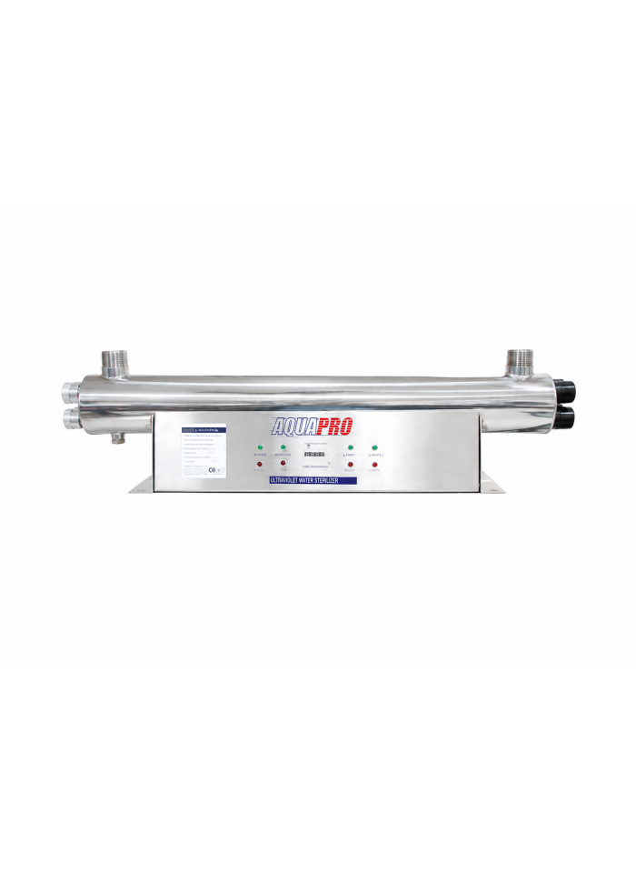 Stérilisateur UV 48 GPM horizontal 160 W avec moniteur d'intensité – AQUAPRO PR-UV-48GPM-HTM