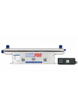Stérilisateur UV Aquapro 24GPM 80W – 2 lampes – 5450 L/h – Horizontal avec timer – Inox SS 304