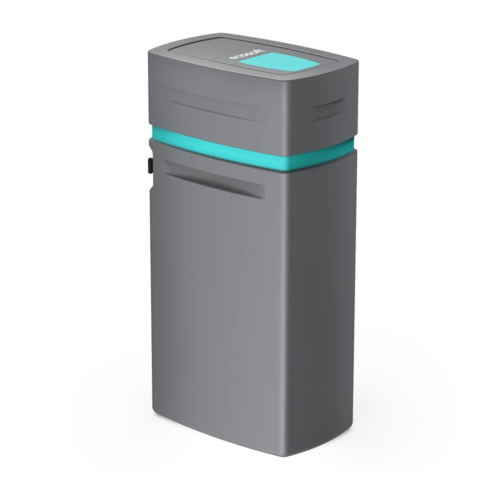 Adoucisseur Ecosoft Anthracite présenté dans une armoire monobloc