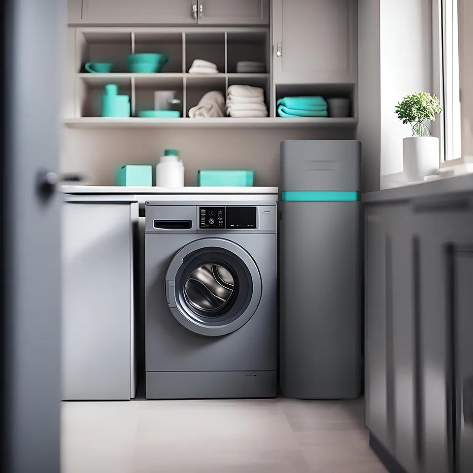Détail de l’adoucisseur Ecosoft Anthracite et de son équipement de contrôle