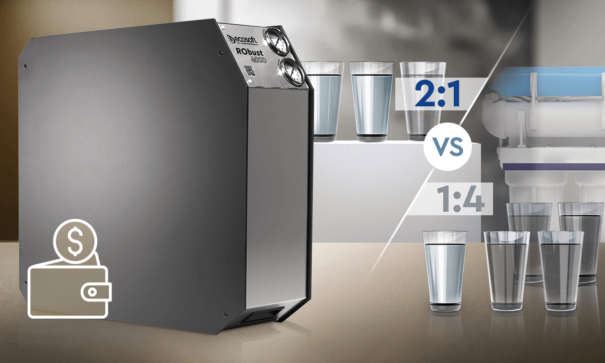 Osmoseur professionnel Ecosoft RObust 4000 à flux direct avec boîtier inox