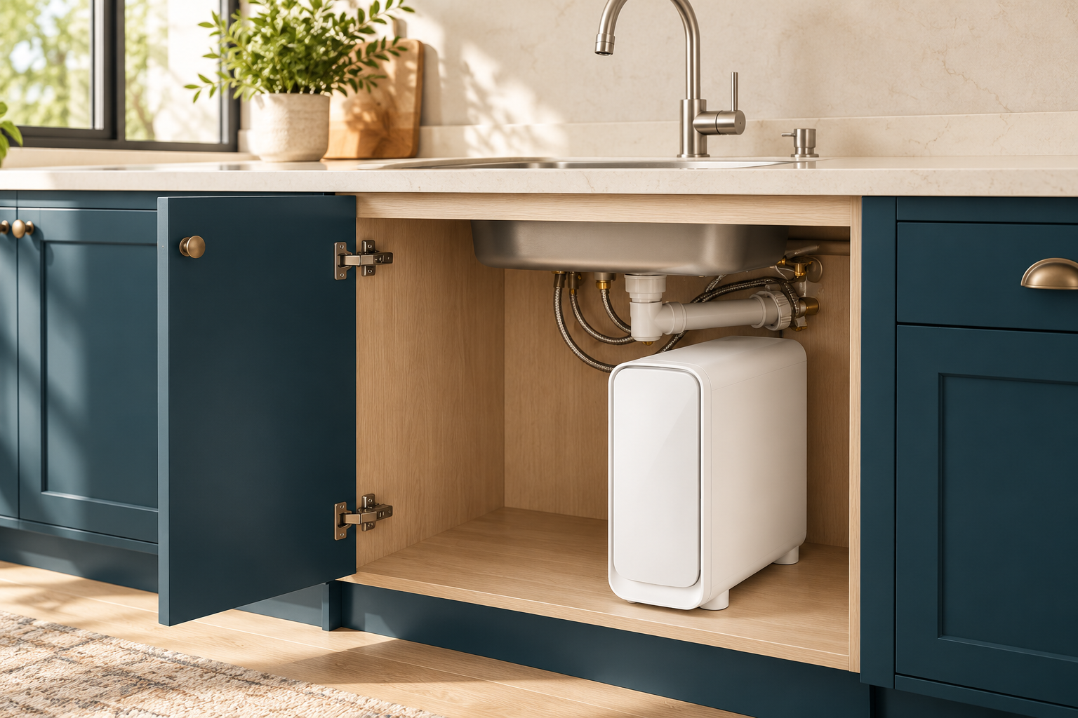 Canature RO-UX7 avec accès aux cartouches, consommable de filtration et robinet
